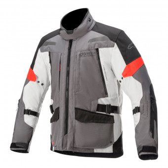 Giacche Moto Lunghe Alpinestars Valparaiso V3 Drystar Dark Gray Light Gray Red