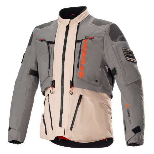 Giacche Moto Lunghe Alpinestars AMT-10R Drystar XF Grigio pelliccia Marrone pallido Arancione piccante Giacche Moto Lunghe Alpinestars AMT-10R Drystar XF Grigio pelliccia Marrone pallido Arancione piccante