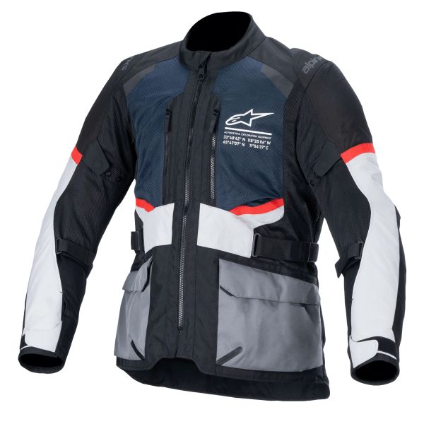 Giacche Moto Lunghe Alpinestars Andes Air Drystar Deep Blue Black Ice Grey Giacche Moto Lunghe Alpinestars Andes Air Drystar Deep Blue Black Ice Grey