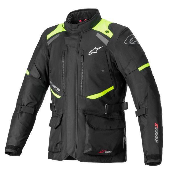 Giacche Moto Lunghe Alpinestars Andes V3 Drystar Black Yellow Fluo