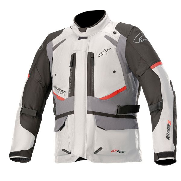 Giacche Moto Lunghe Alpinestars Andes V3 Drystar Grigio Ghiaccio Grigio Scuro Giacche Moto Lunghe Alpinestars Andes V3 Drystar Grigio Ghiaccio Grigio Scuro