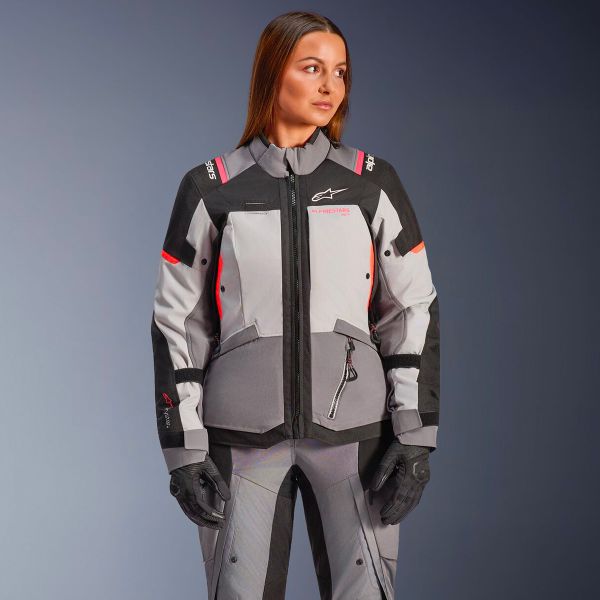 Alpinestars Stella Andes V4 Drystar Dark Gray Ice Gray Black Fluo Coral