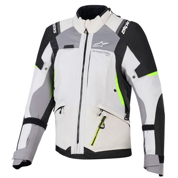 Giacche Moto Lunghe Alpinestars Stella Andes V4 Drystar Ice Gray Dark Gray Black Yellow Fluo