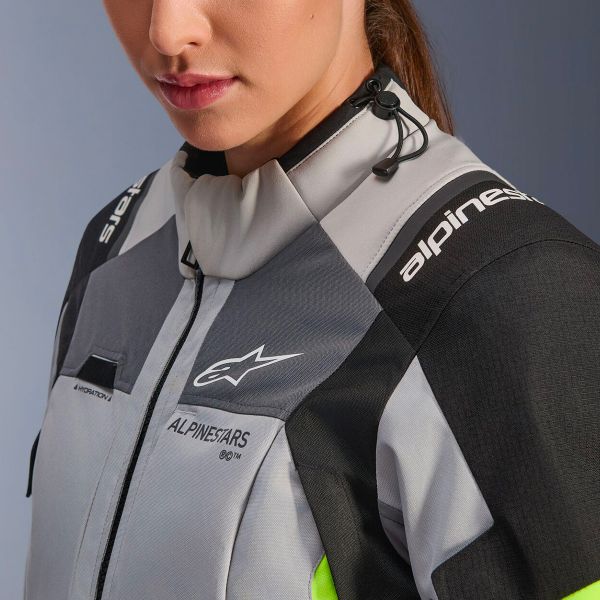 Alpinestars Stella Andes V4 Drystar Ice Gray Dark Gray Black Yellow Fluo