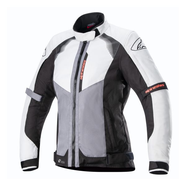 Giacche Moto Lunghe Alpinestars Stella Headlands Drystar Dark Ice Grey Coral Fluo