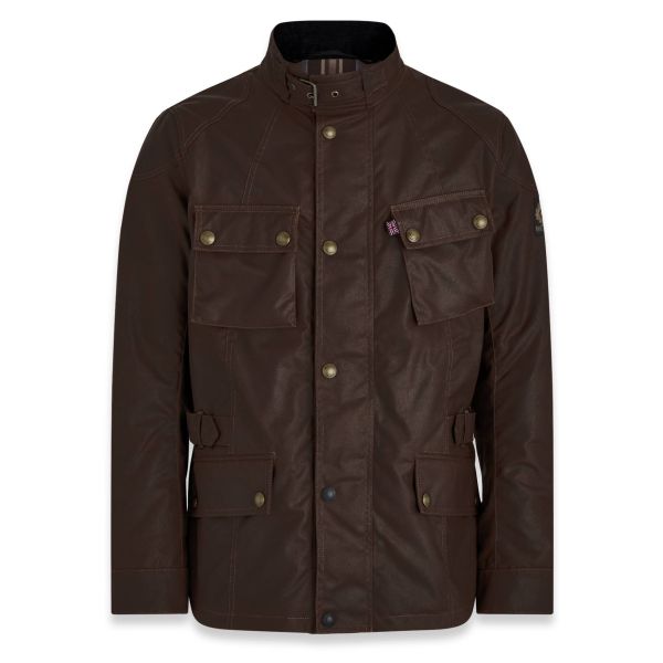Giacche Moto Lunghe Belstaff Crosby 2 Tech Wax Mahogany