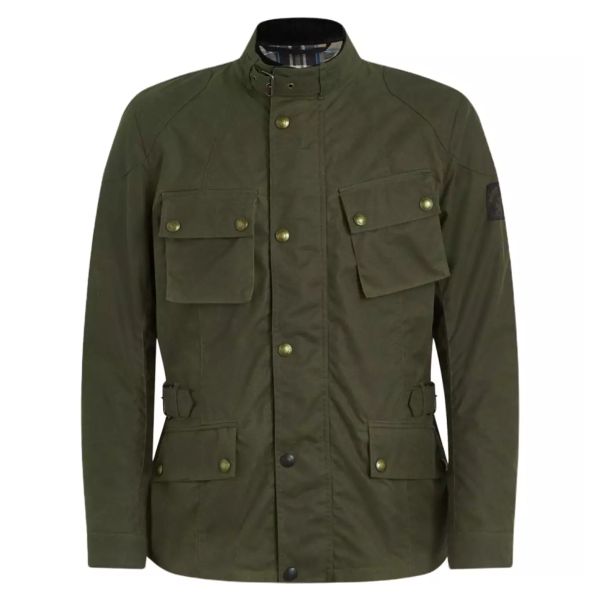 Giacche Moto Lunghe Belstaff Crosby New Tech Forest Green