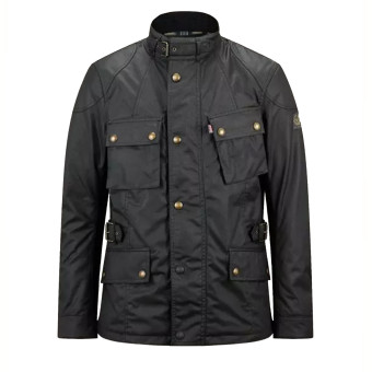Giacche Moto Lunghe Belstaff Crosby New Tech Cera Nero