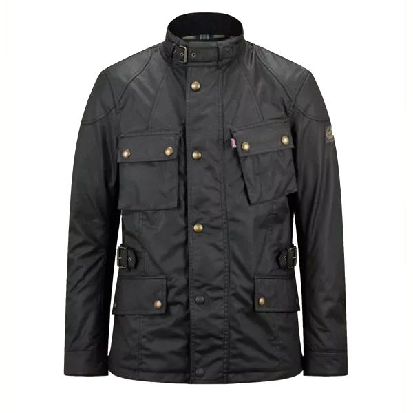 Giacche Moto Lunghe Belstaff Crosby New Tech Cera Nero