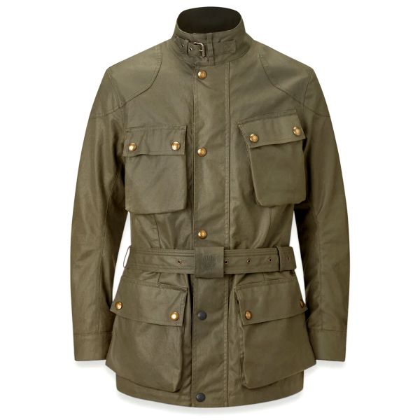 Giacche Moto Lunghe Belstaff Trialmaster Wax 8oz Olive Green