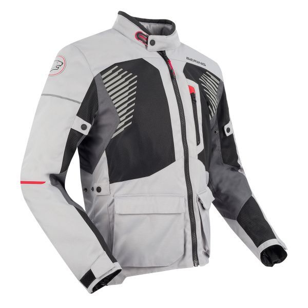 Giacche Moto Lunghe Bering Bakundu Grey Black Red