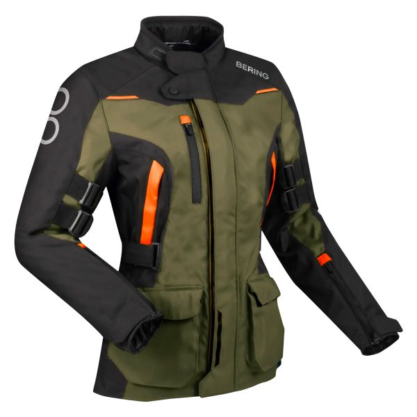 Giacche Moto Lunghe Bering Lady Zephyr Black Kaki Orange