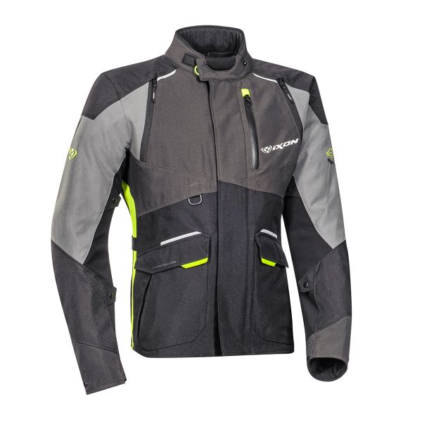 Giacche Moto Lunghe Ixon Balder Black Grey Bright Yellow
