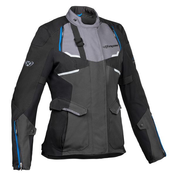Giacche Moto Lunghe Ixon Eddas Lady Grey Black Blue