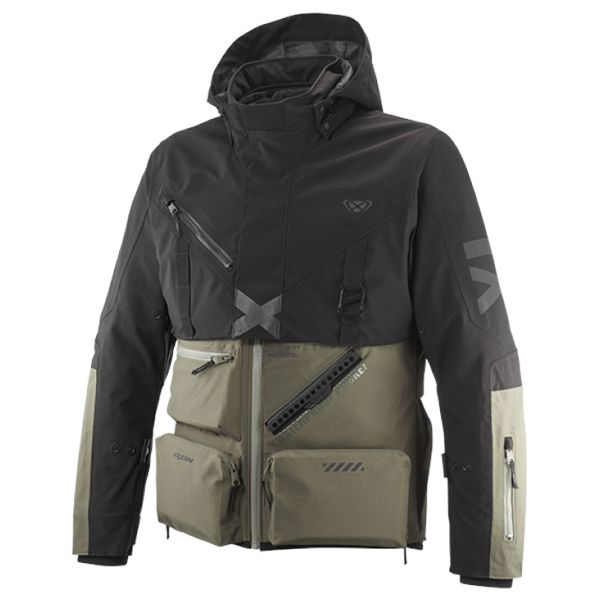 Giacche Moto Lunghe Ixon Etna Kahki Black Giacche Moto Lunghe Ixon Etna Kahki Black