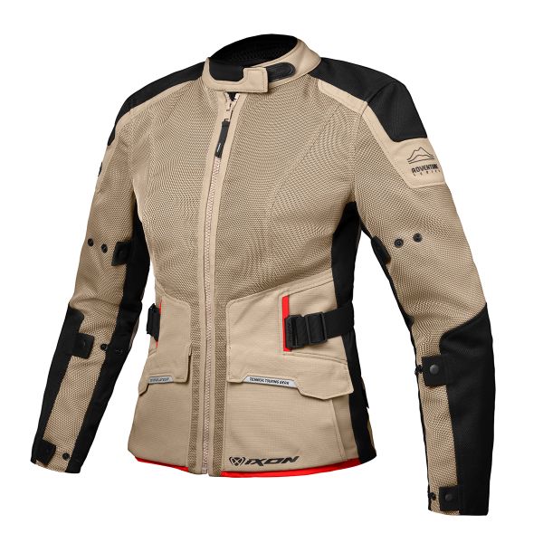 Giacche Moto Lunghe Ixon M-Njord Lady Sand Black Red