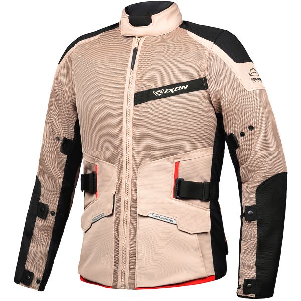 Giacche Moto Lunghe Ixon M-Njord Sand Black Red