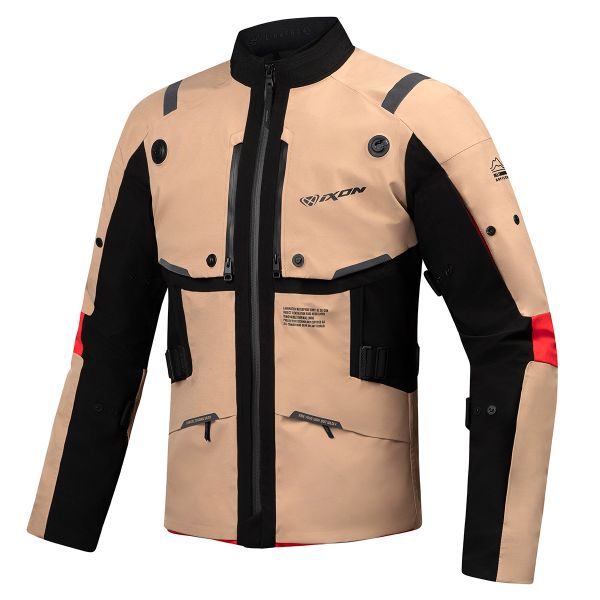 Giacche Moto Lunghe Ixon M-Skeid Sand Black Red