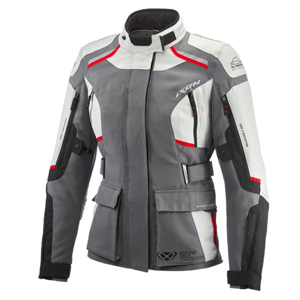 Giacche Moto Lunghe Ixon Midgard Lady Grey Black Red Giacche Moto Lunghe Ixon Midgard Lady Grey Black Red