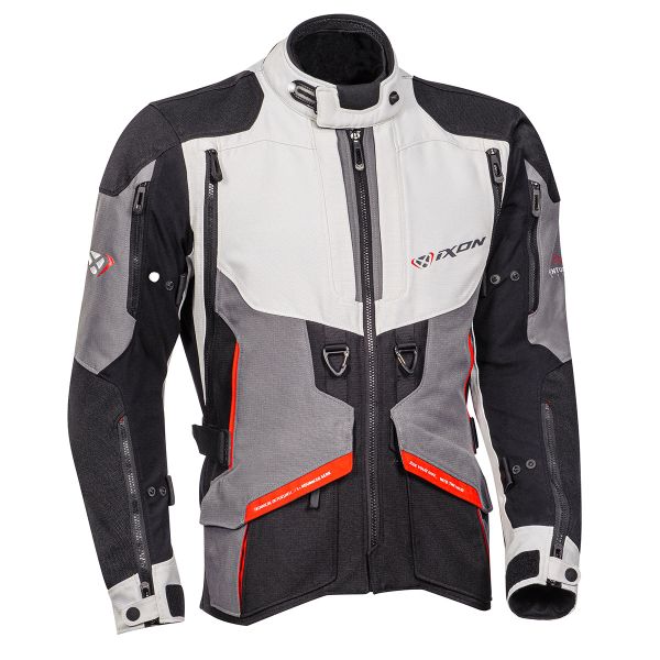 Giacche Moto Lunghe Ixon Ragnar Black Grey Red Giacche Moto Lunghe Ixon Ragnar Black Grey Red