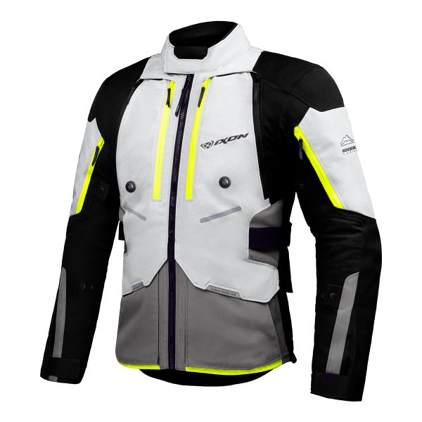 Giacche Moto Lunghe Ixon Vidar Grey Black Bright Yellow