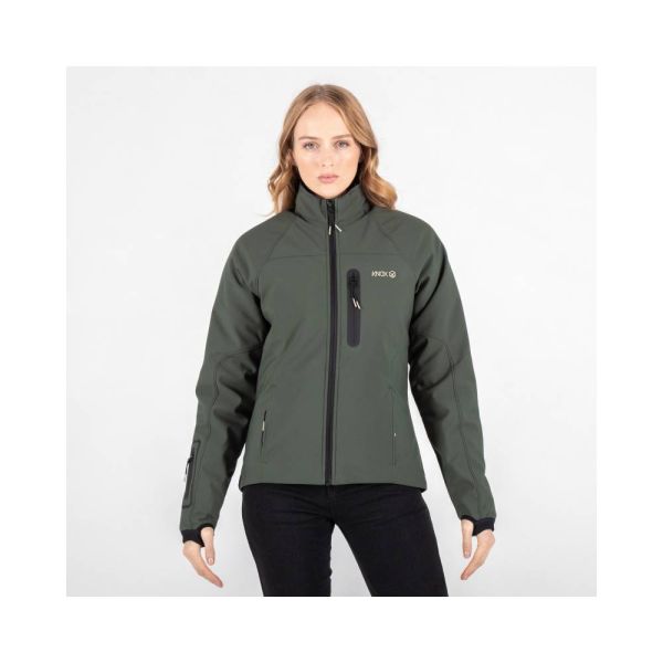 Giacche Moto Lunghe Knox Dual Pro 3 in 1 Soft Shell Thermolite Plus Donna Verde oliva