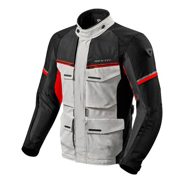 Giacche Moto Lunghe REV'IT Outback 3 Argento Rosso