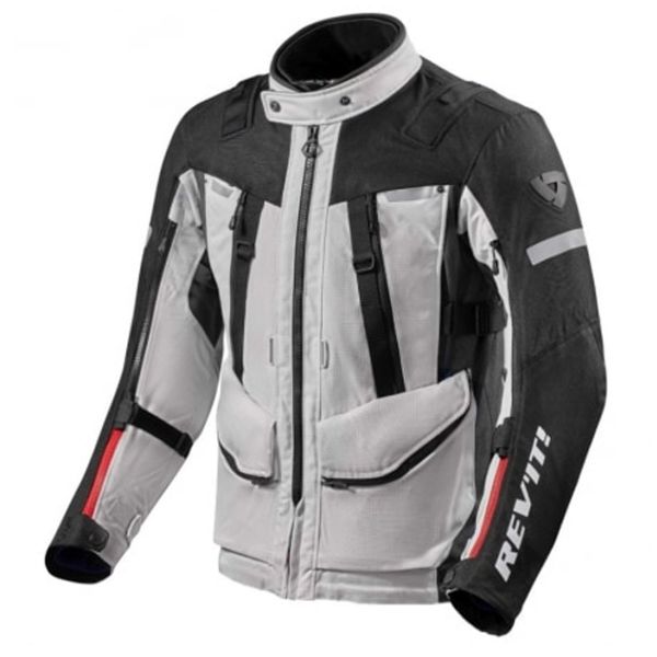 Giacche Moto Lunghe REV'IT Sand 4 H2O Argento Nero
