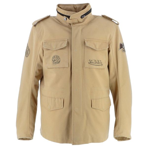 Giacche Moto Lunghe Von Dutch Section Coton Canvas Beige