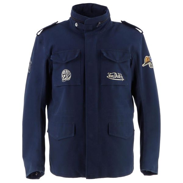Giacche Moto Lunghe Von Dutch Section Tela Coton Blu