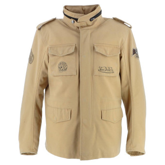 Giacche Moto Lunghe Von Dutch Section in tela di cotone color kaki