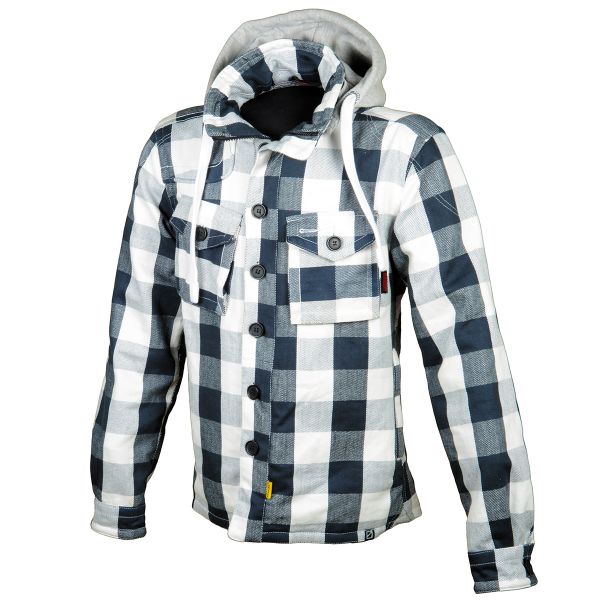 Giacche moto Booster Hoodie Kevlar Hunt Light Grey Blue