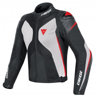 Giacche moto Dainese Super Rider Perf Black White Red Fluo