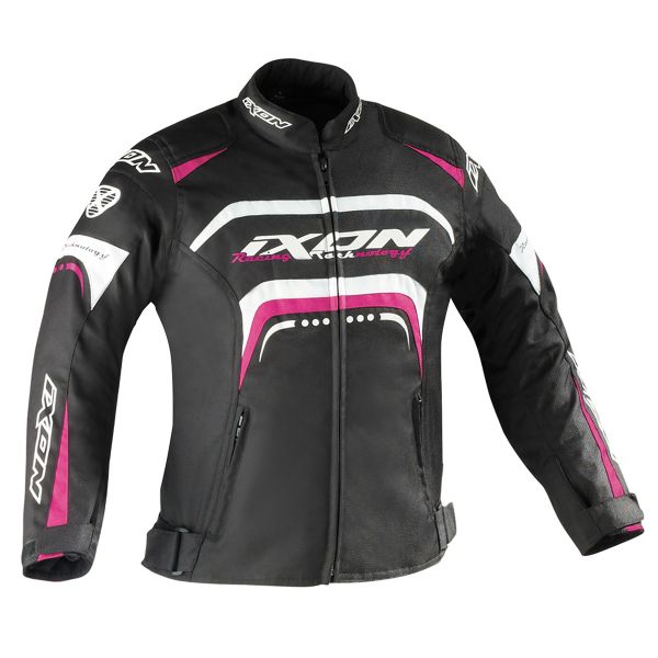 Giacche moto Ixon Lover Kid Nero Blanco Fuchsia