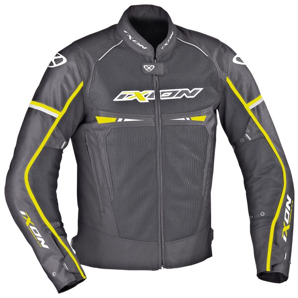 Giacche moto Ixon Pitrace Nero Bianco Giallo Vivo