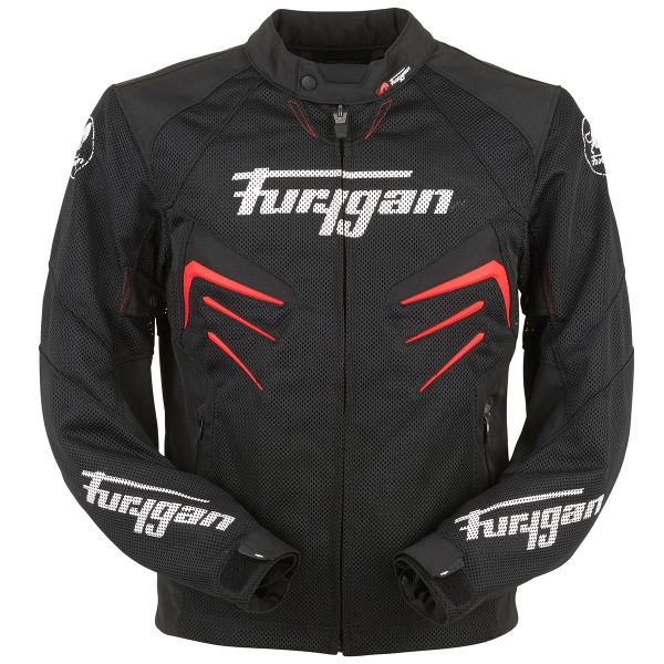 Giacche moto Furygan Skull Vented Nero Rosso Bianco