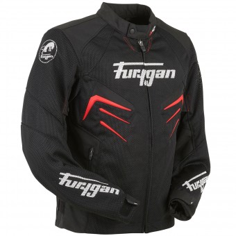 Furygan Skull Vented Nero Rosso Bianco