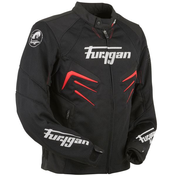 Furygan Skull Vented Nero Rosso Bianco