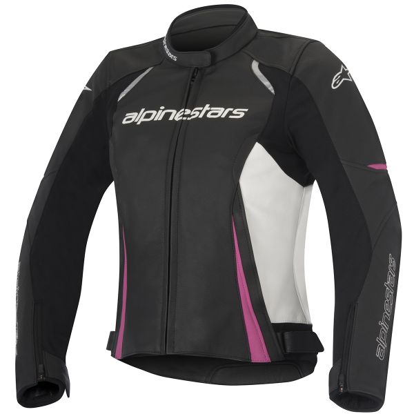 Giacche moto Alpinestars Stella Devon Leather Black White Fuchsia