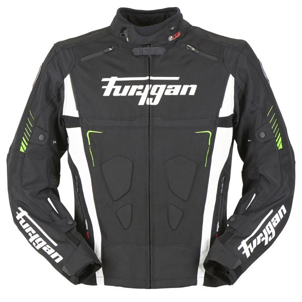 Giacche moto Furygan Vortex Black White Green