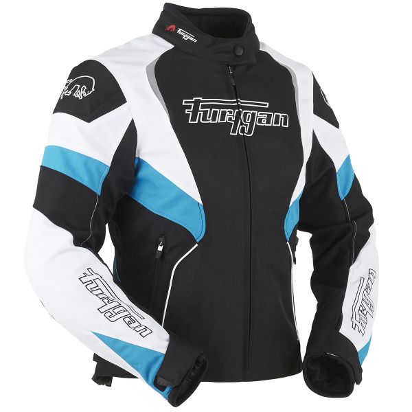 Giacche moto Furygan Xenia Black White Turquoise
