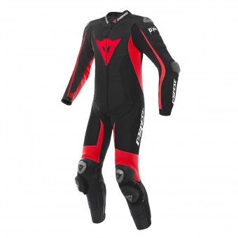 Tute Moto in pelle Dainese D-Air Racing Misano Black Fluo Red