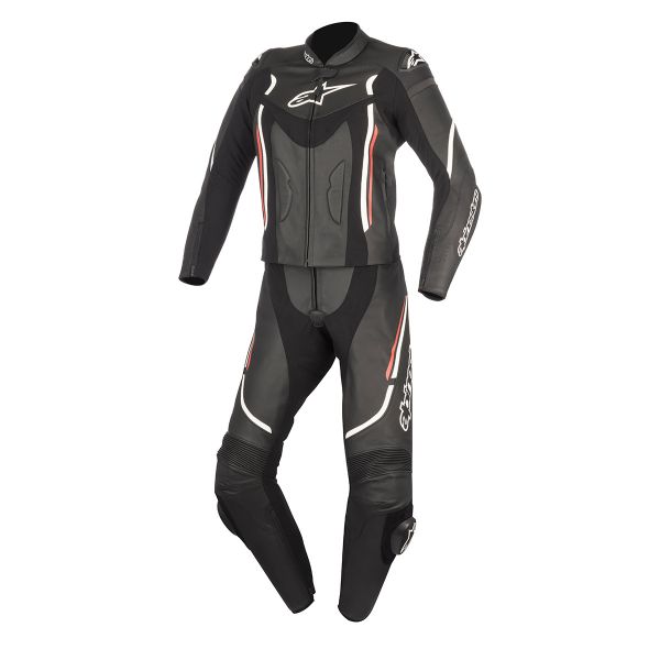 Tute Moto in pelle Alpinestars Stella Motegi V2 Black White Red
