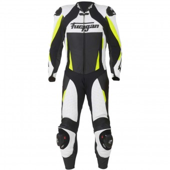 Tute Moto in pelle Furygan Full Apex White Yellow Fluo Black