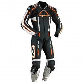 Tute Moto in pelle Ixon Pulsar Air Nero Bianco Arancione Vivo