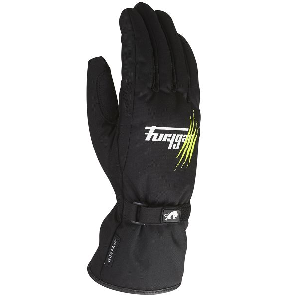 Guanti moto Furygan Raindrop Claw Nero Verde Fluorescente