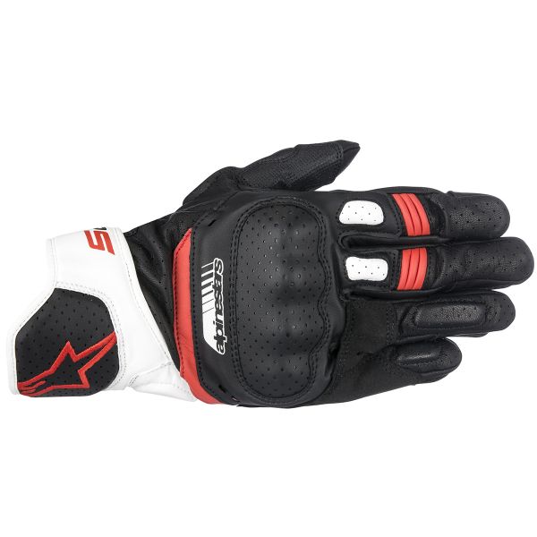 Guanti moto Alpinestars SP-5 Nero Bianco Rosso Guanti moto Alpinestars SP-5 Nero Bianco Rosso
