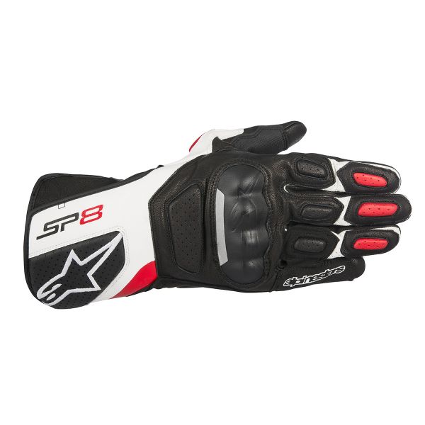Guanti moto Alpinestars SP-8 V2 Black White Red
