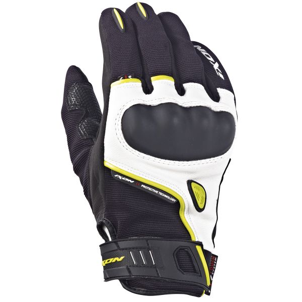 Guanti moto Ixon RS Grip HP Nero Bianco Giallo Vivo