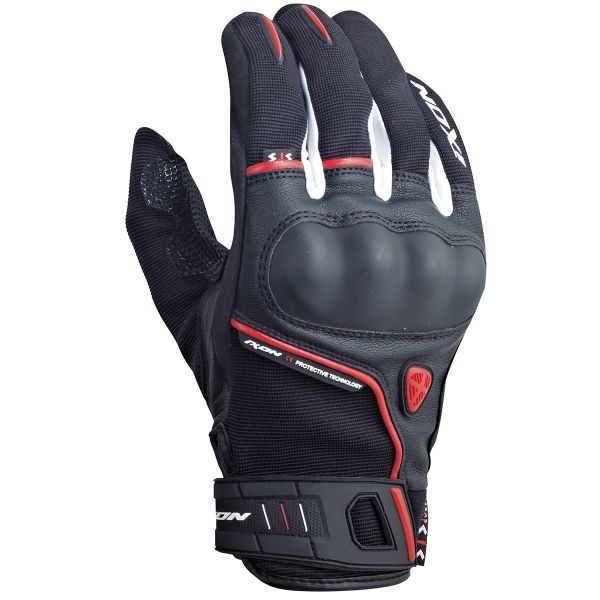 Guanti moto Ixon RS Grip HP Nero Bianco Rosso